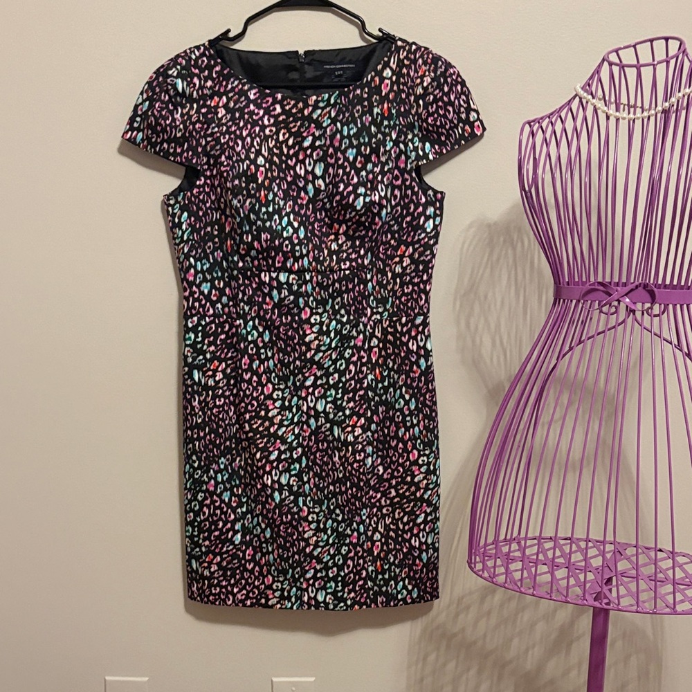 French Connection Vibrant Leopard Print Mini Dress